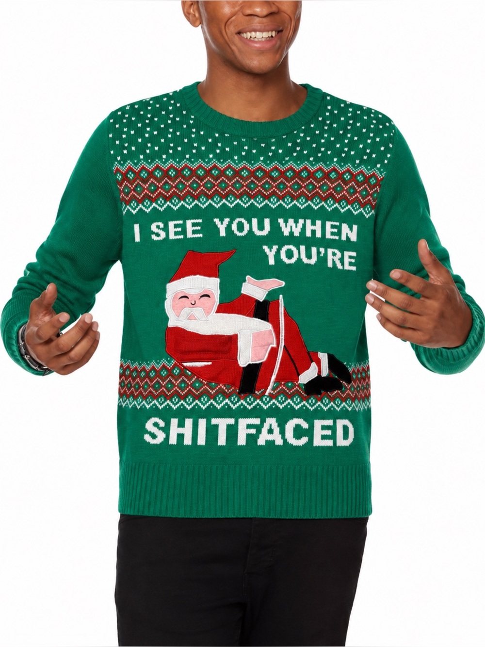 Spencer’s Ugly Christmas Sweater I See You When You’re Sh*tfaced XL Unisex